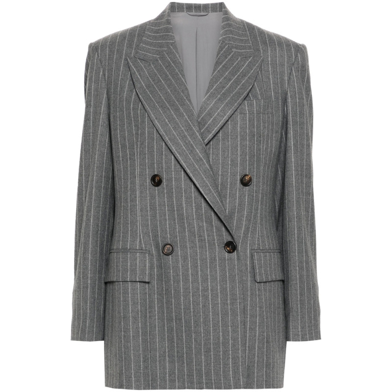 Brunello Cucinelli Pinstriped Wool Blazer