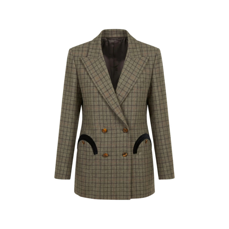 Blazé Milano Check-pattern Double-breasted Blazer