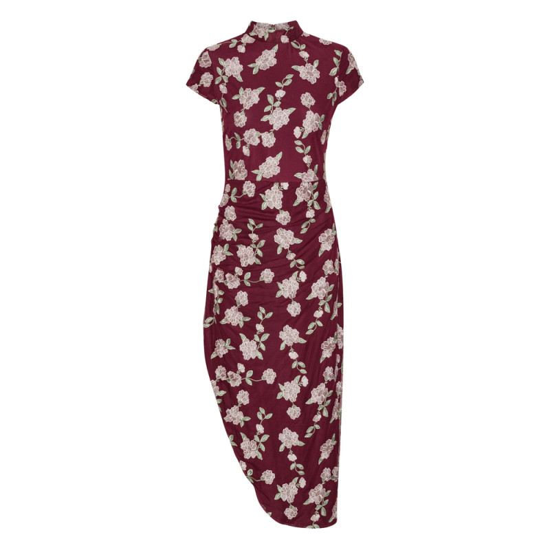 Rotate Floral-embroidered Asymmetric Dress