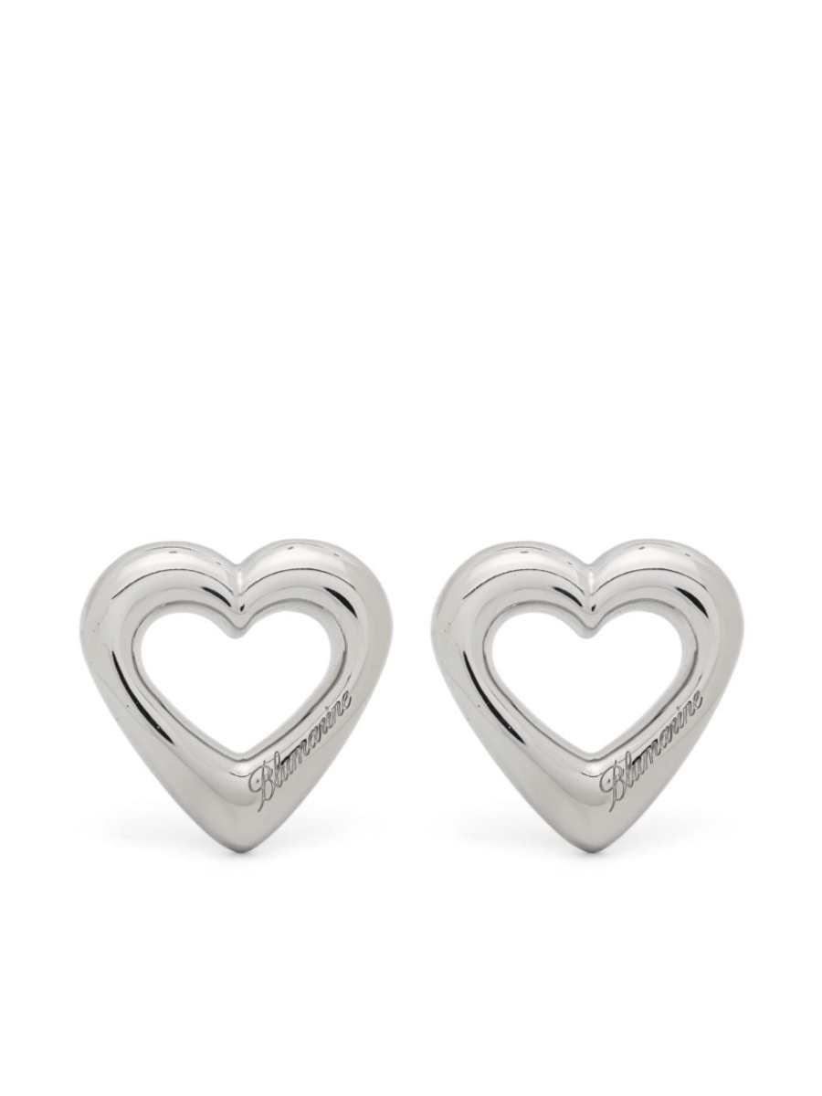 logo-engraved stud earrings