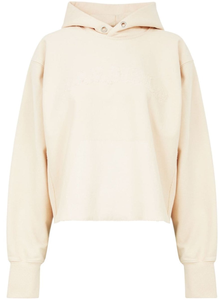 logo-embroidered cotton hoodie