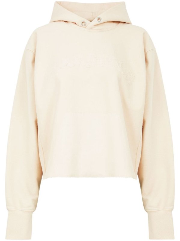 logo-embroidered cotton hoodie