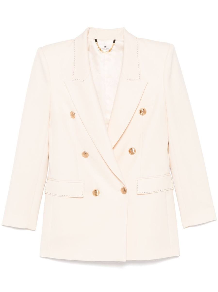 contrasting-stitching virgin-wool blazer