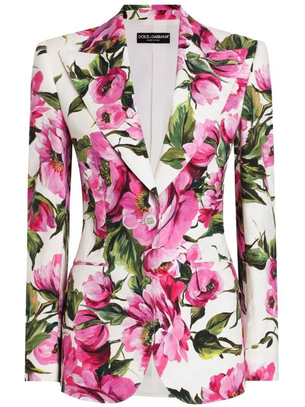 floral-print blazer