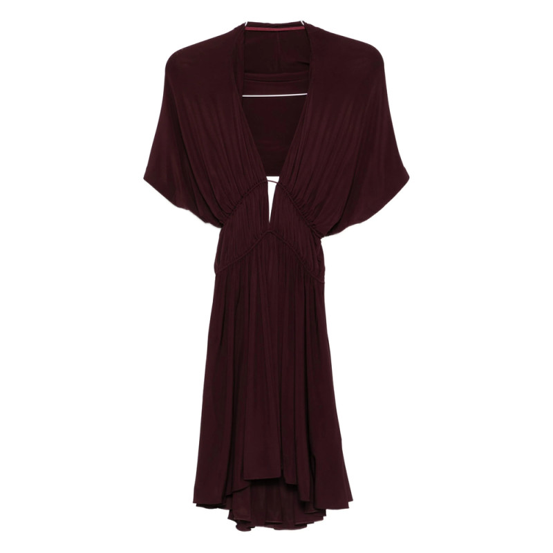 Alaïa V-neck Gathered Day Dress