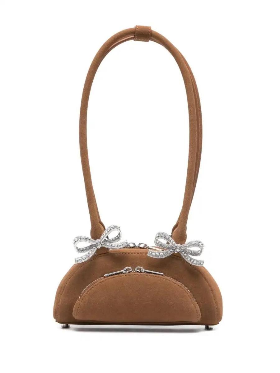 mini Curved suede shoulder bag