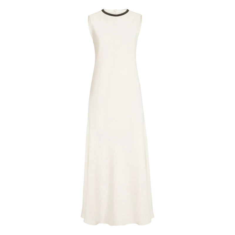 Brunello Cucinelli Beaded Twill Midi Dress