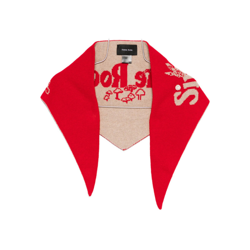 Simone Rocha Pearl-embellished Logo Scarf