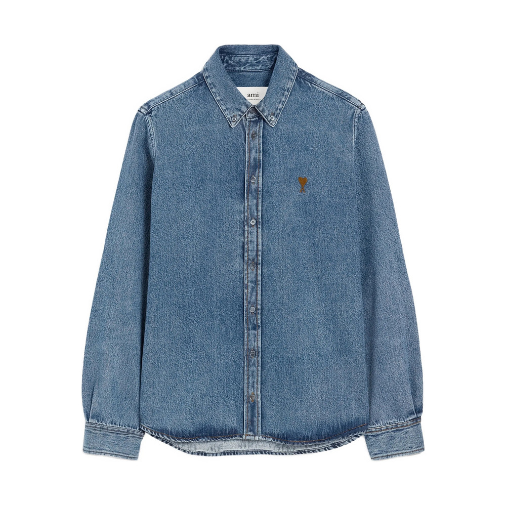 Ami Paris Ami De Coeur Buttned Cotton Shirt