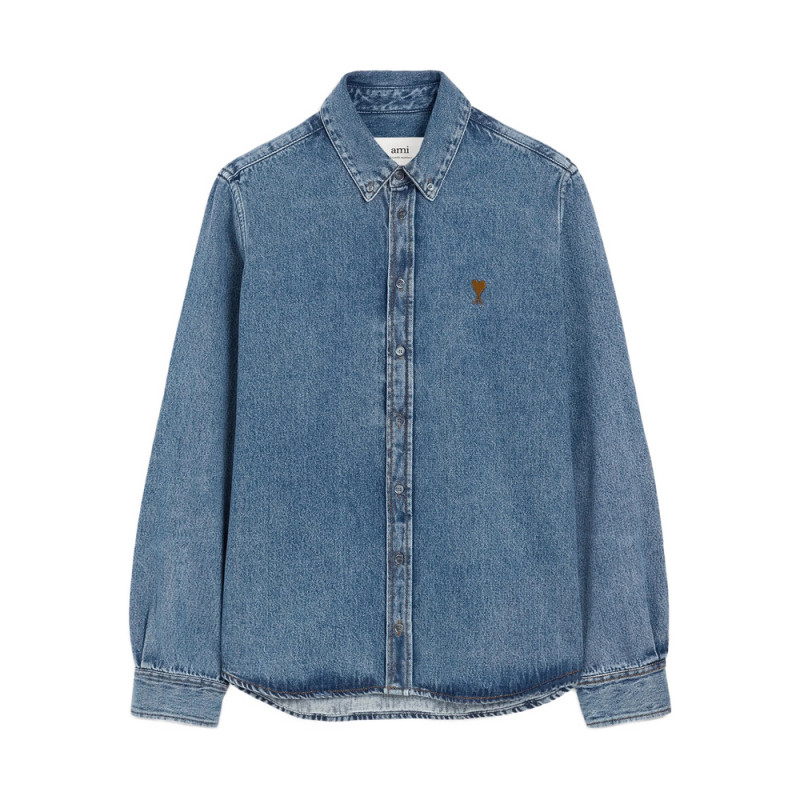 Ami Paris Ami De Coeur Buttned Cotton Shirt