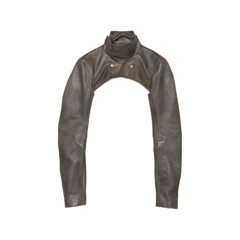 Rick Owens Microbiker Cropped Leather Jacket