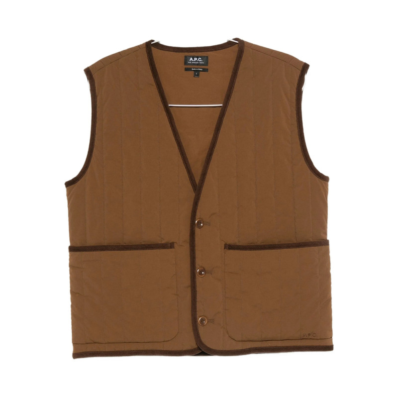 A. p.c. V-neck Quilted-pattern Gilet