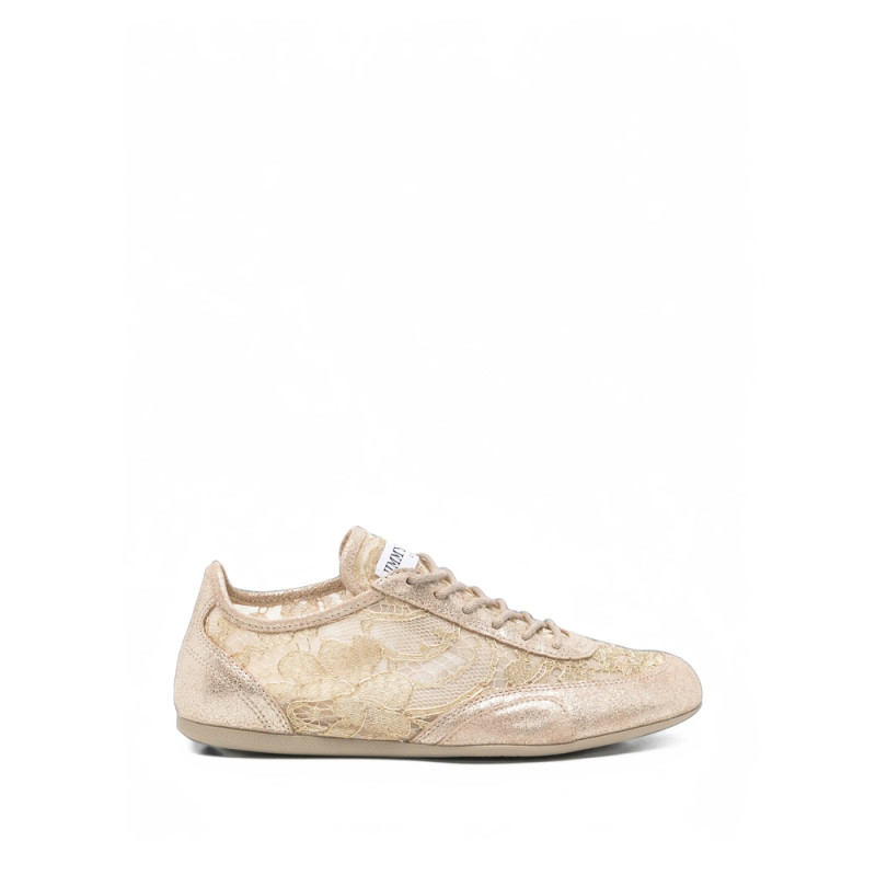 Jimmy Choo Lace-panelled Metallic Sneakers