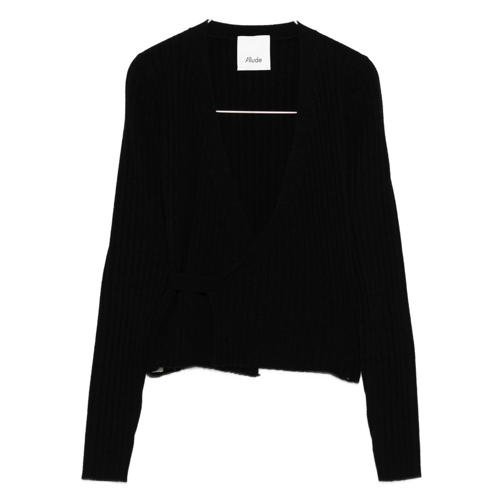 Allude Ribbed Wrap Cardigan