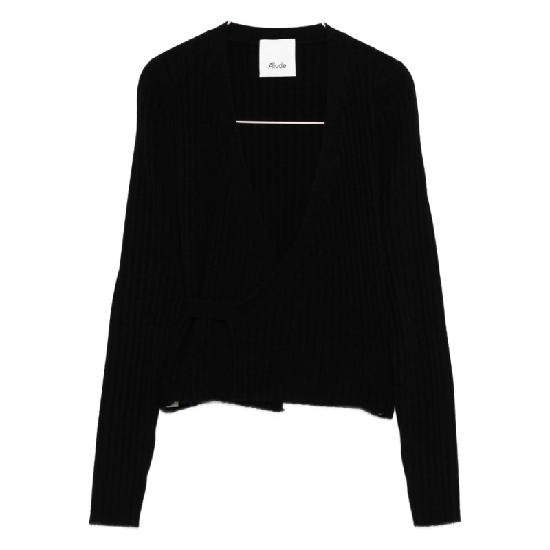 Allude Ribbed Wrap Cardigan