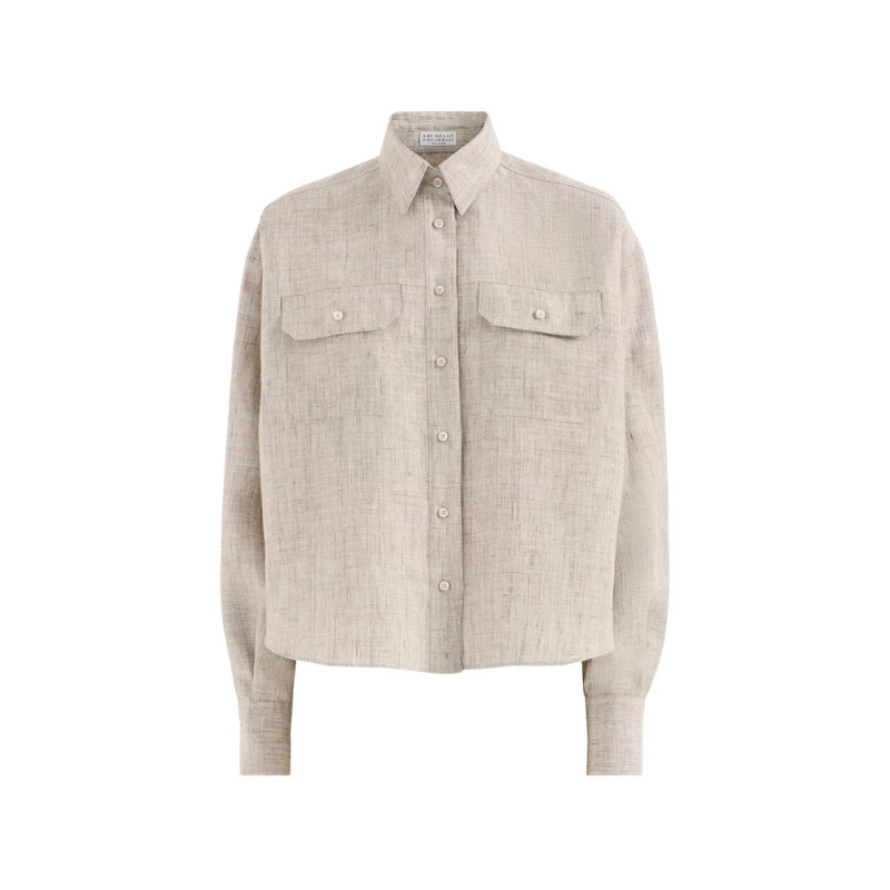 Brunello Cucinelli Monili-embellished Chest-pocket Shirt