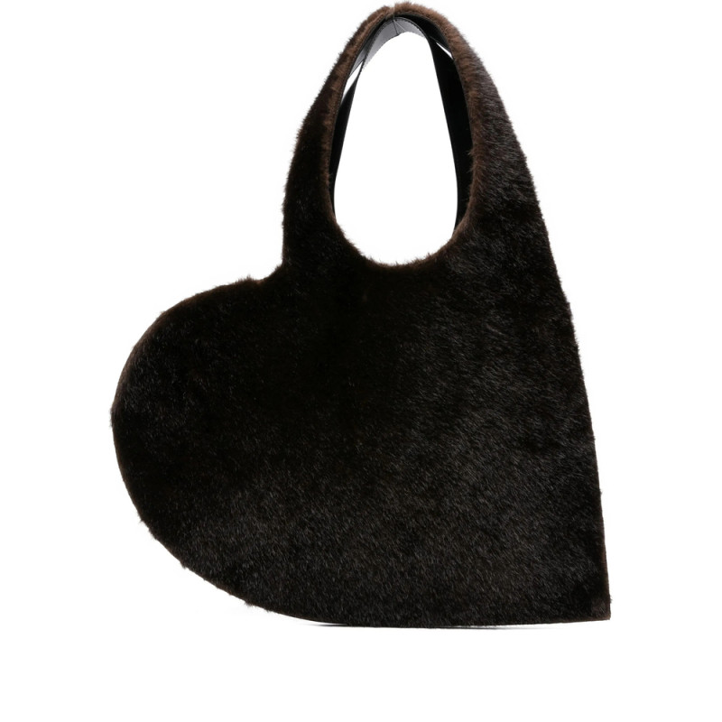 Coperni Heart-shaped Fur Tote Bag