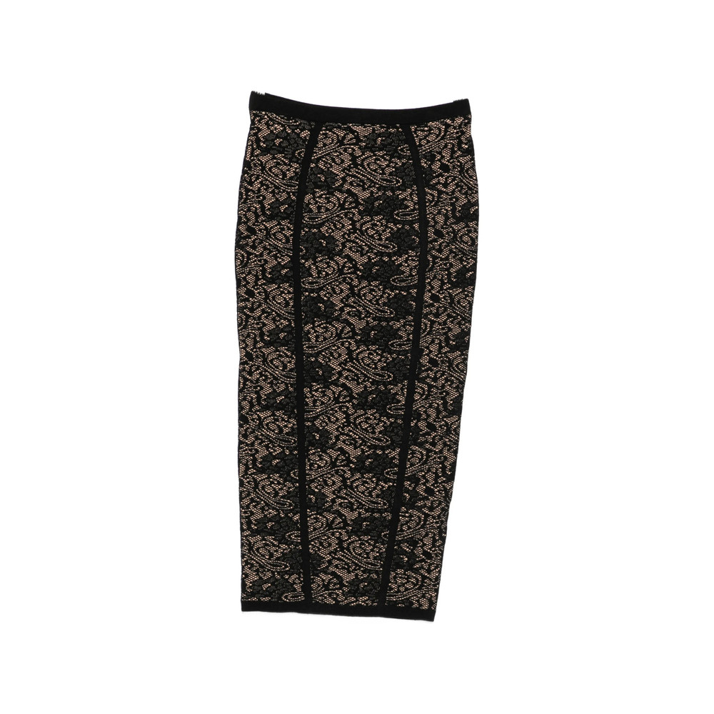 Elisabetta Franchi Lace-pattern Logo-detail Midi Skirt