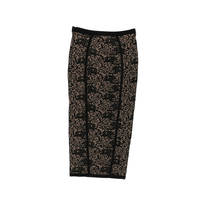 Elisabetta Franchi Lace-pattern Logo-detail Midi Skirt