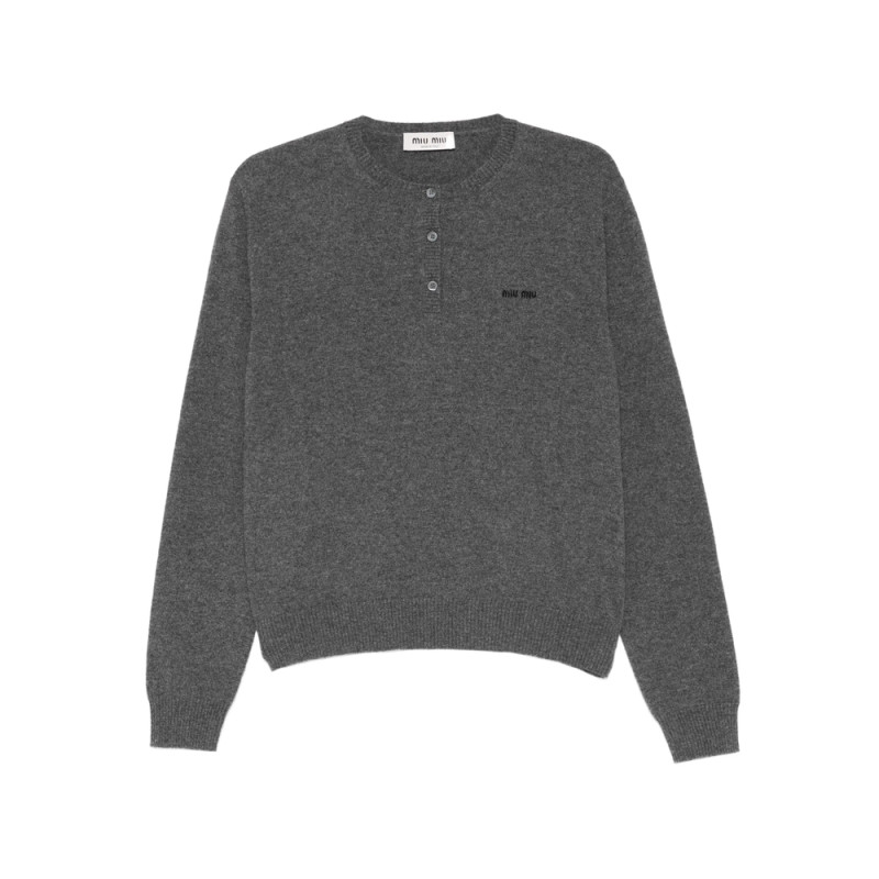 Miu Miu Button Logo Sweater