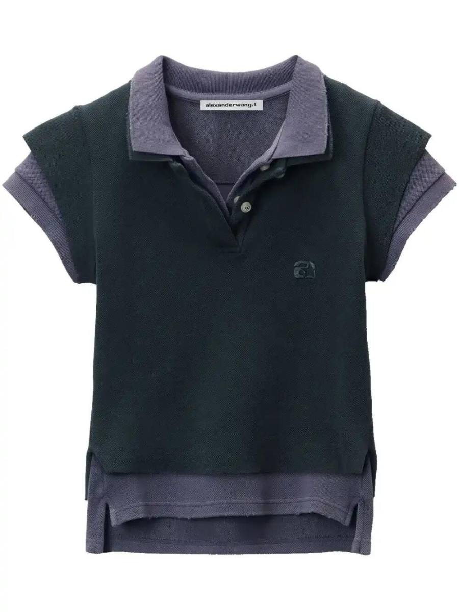 layered effect polo shirt