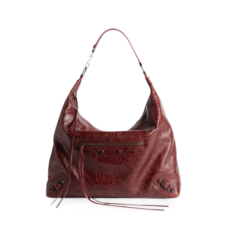 Balenciaga Medium Le City Crinkled-leather Shoulder Bag