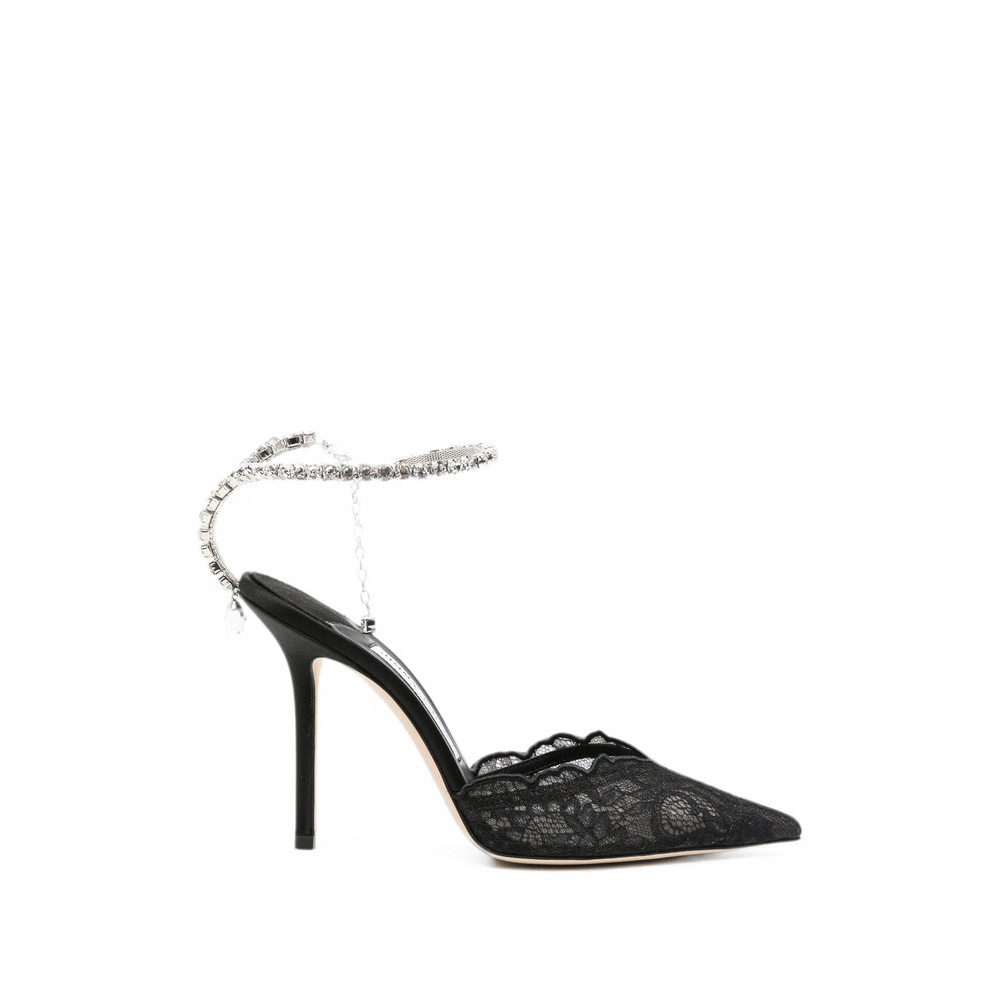 Jimmy Choo Saeda Crystal-embellished Lace Pumps