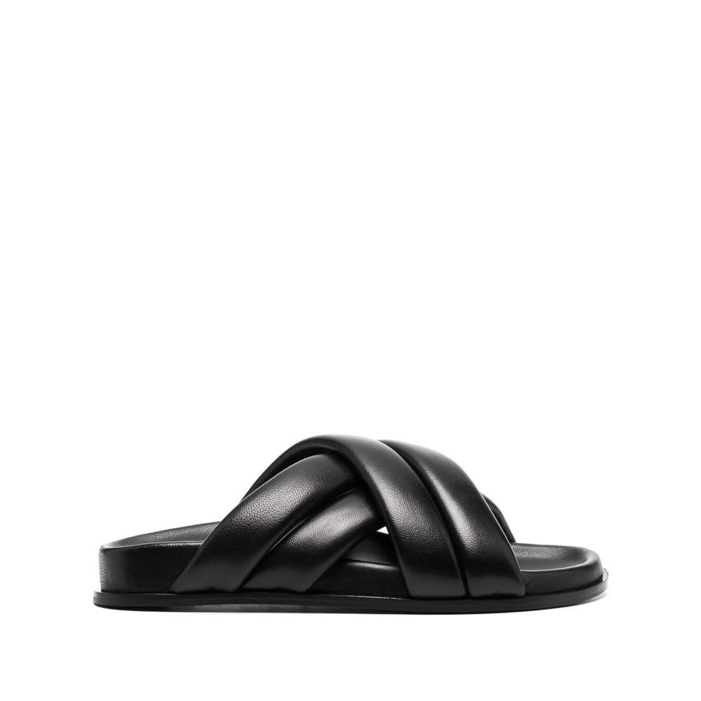 Anine Bing Lizzie Leather Cross-strap Slides