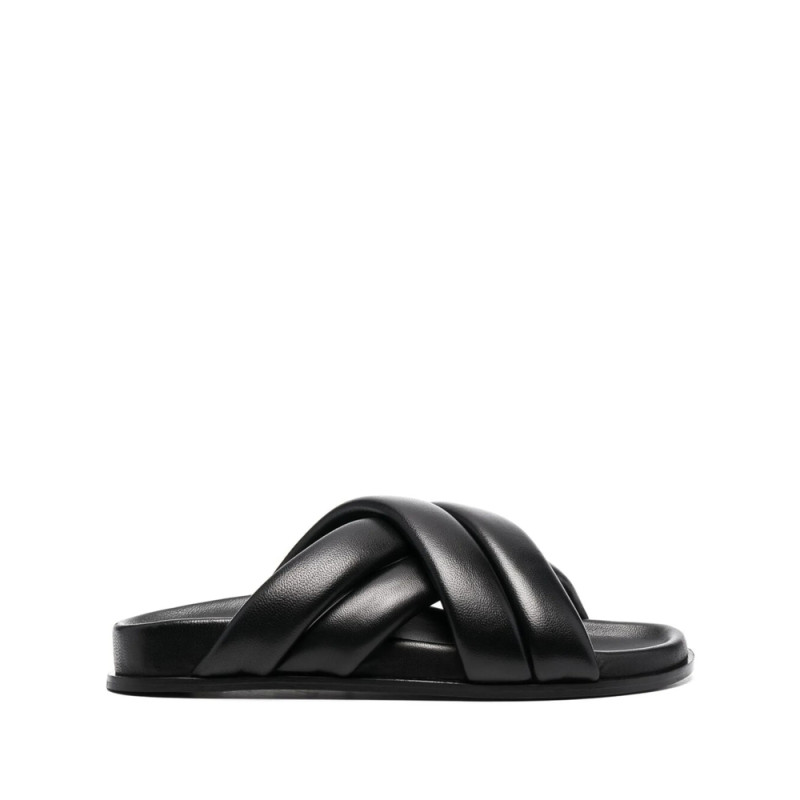 Anine Bing Lizzie Leather Cross-strap Slides