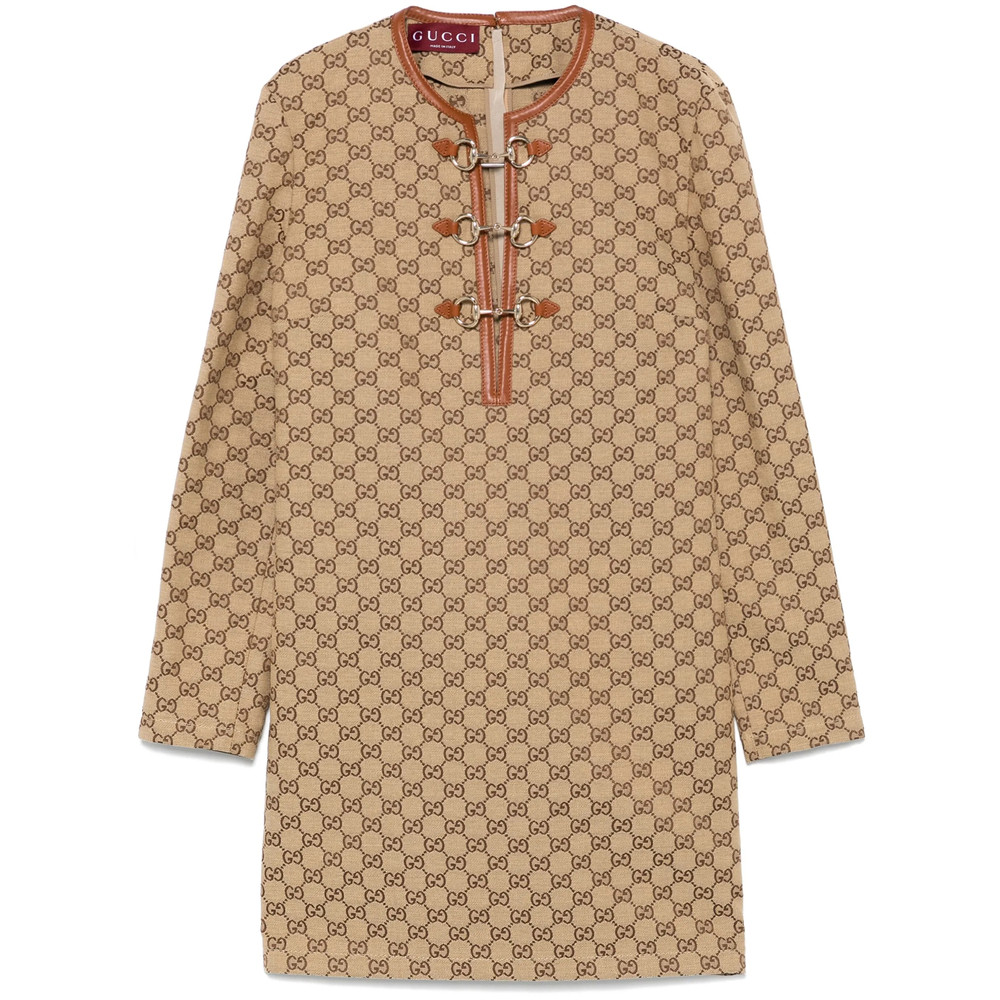 Gucci GG-canvas Horsebit-detail Mini Dress