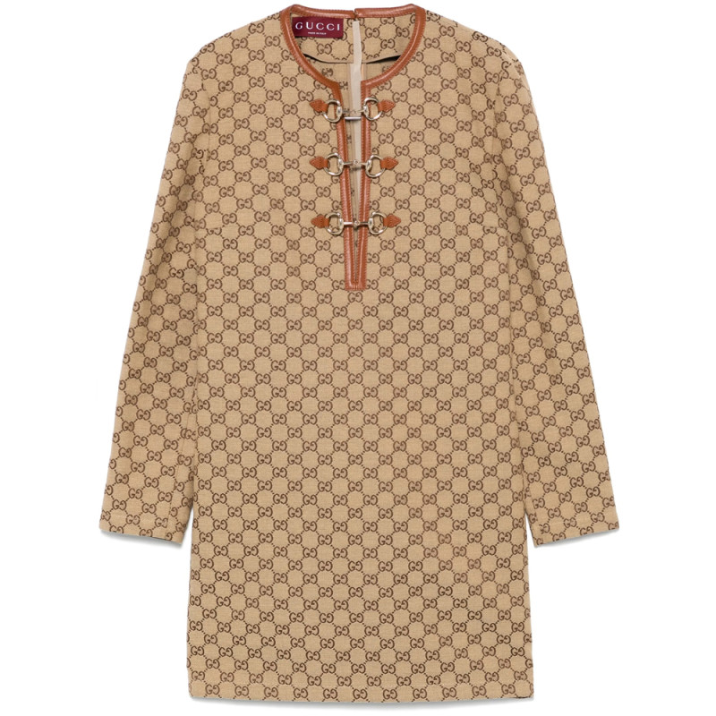 Gucci GG-canvas Horsebit-detail Mini Dress