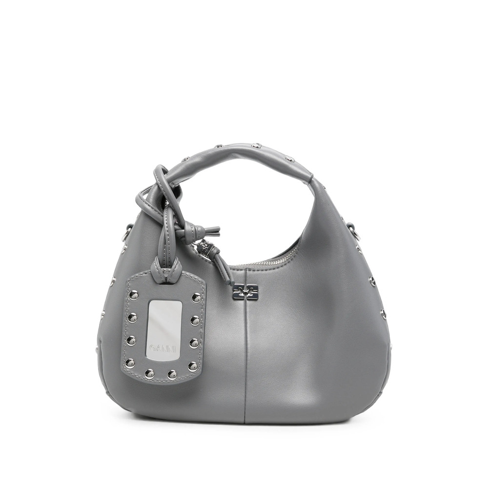 Ganni Stud-embellished Leather Shoulder Bag