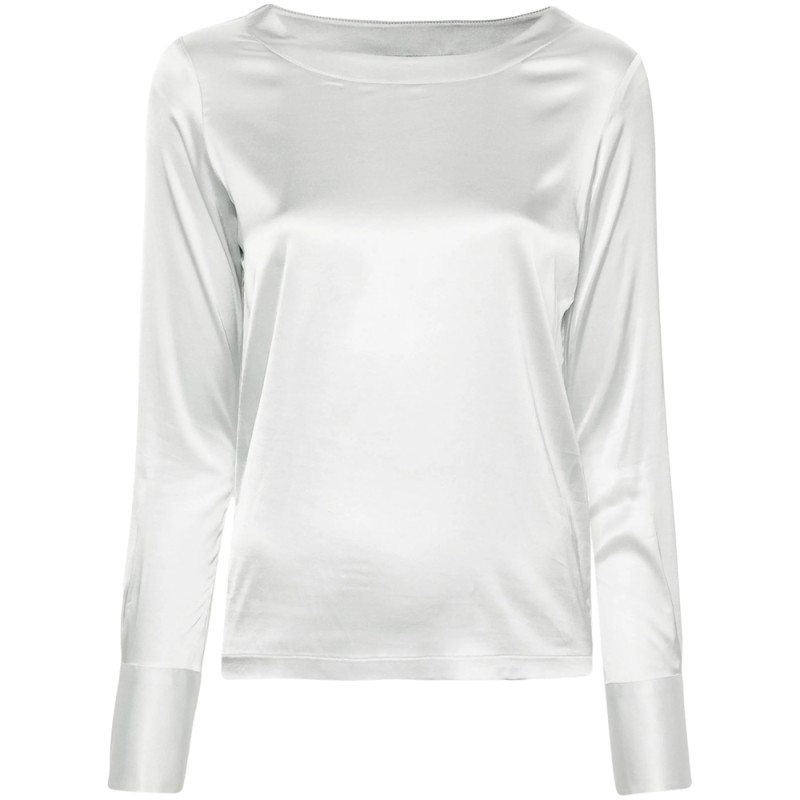 Mazzarelli Boat-neck Satin Blouse