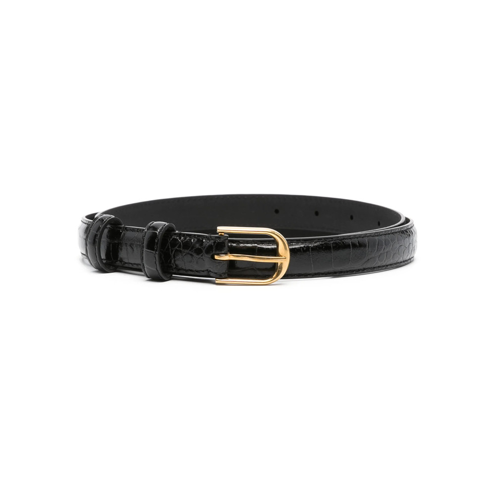 Nili Lotan Crocodile-embossed Leather Belt