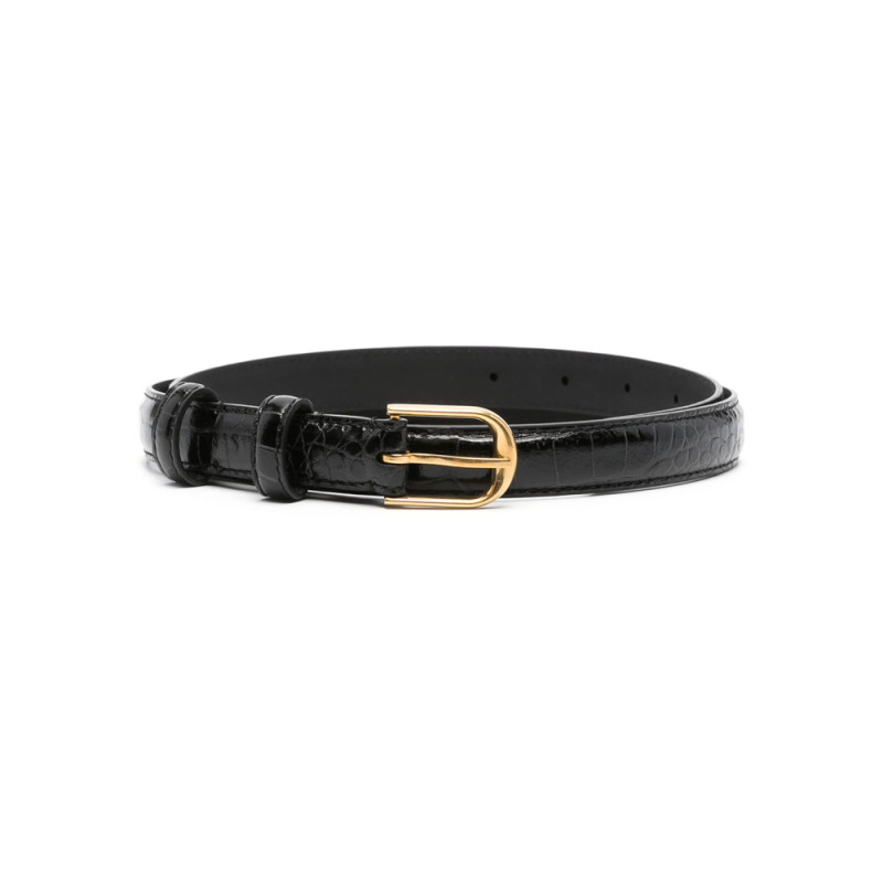 Nili Lotan Crocodile-embossed Leather Belt