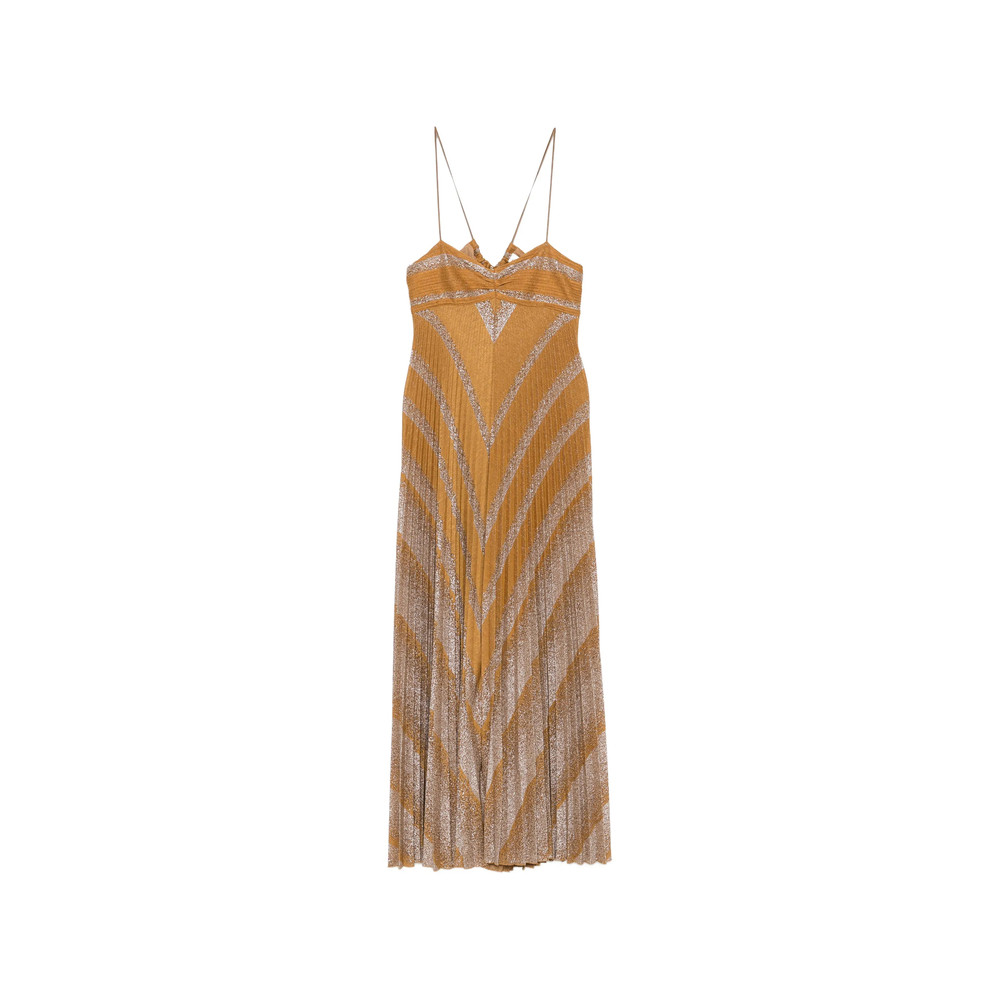 Forte Forte Chevron-pattern Pleated Dress