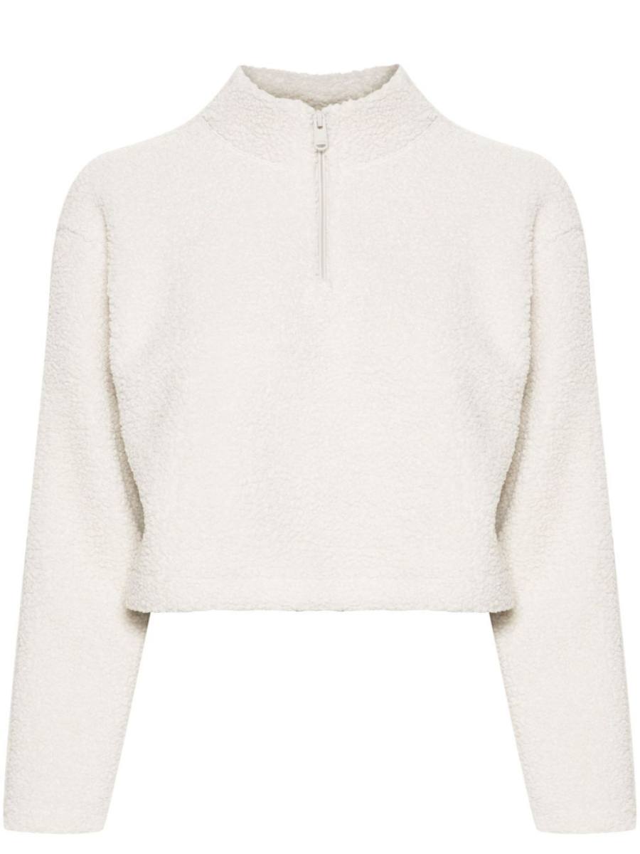 cropped fleece sweatshirt