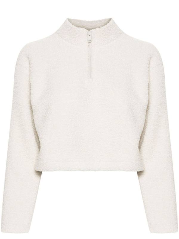 cropped fleece sweatshirt