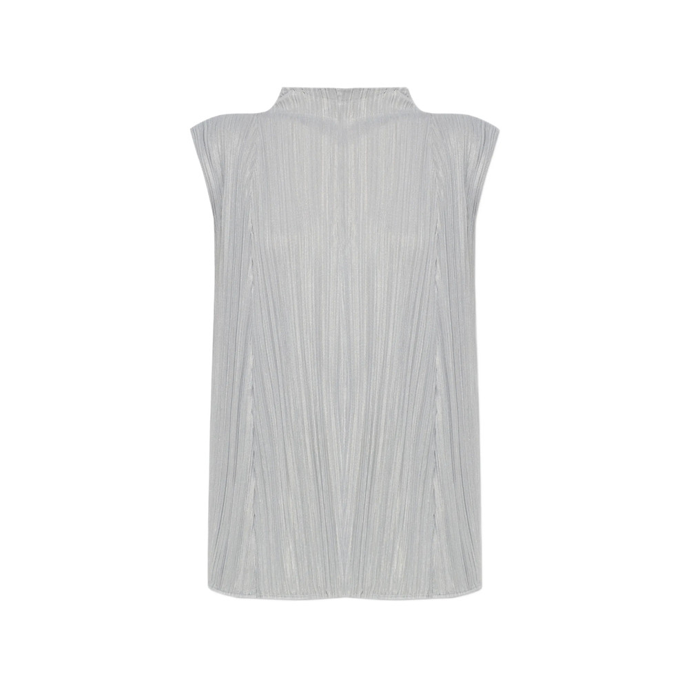 Pleats Please Pleated-effect Sleeveless Blouse
