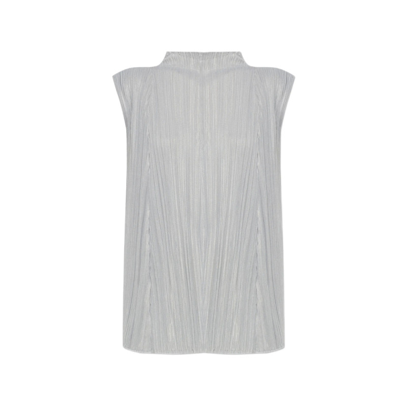 Pleats Please Pleated-effect Sleeveless Blouse
