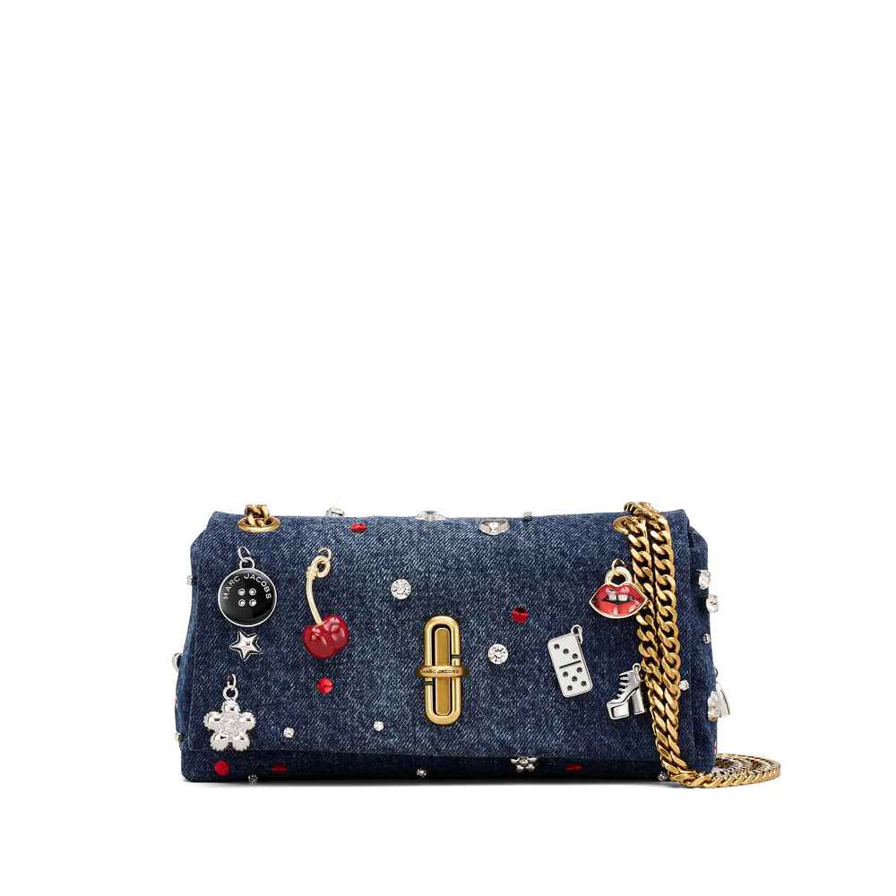 Marc Jacobs MiniThe Trinket Charm Denim Dual-chain Crossbody Bag