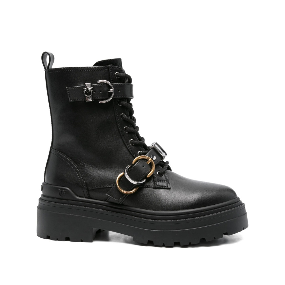 Pinko Leather Combat Boots