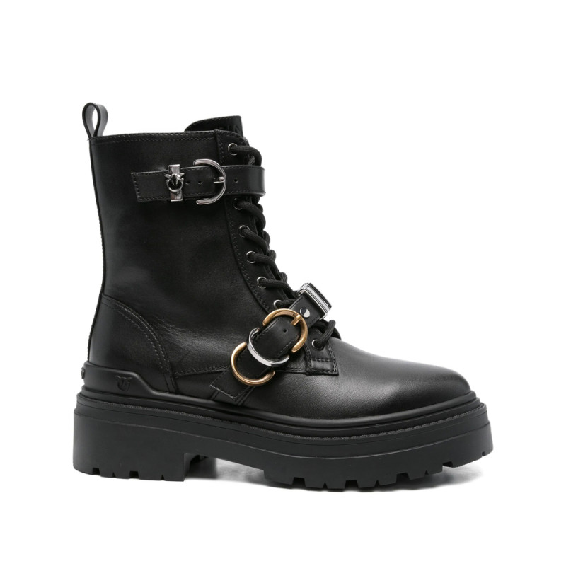 Pinko Leather Combat Boots