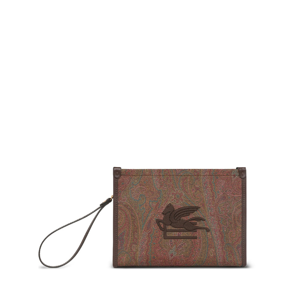 Etro Arnica Pegaso-embroidered Clutch Bag