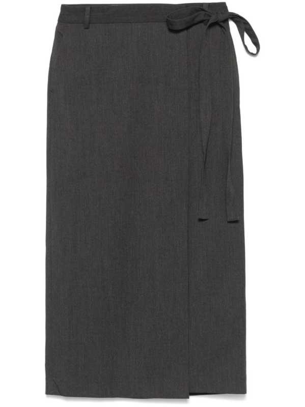 wrap midi skirt