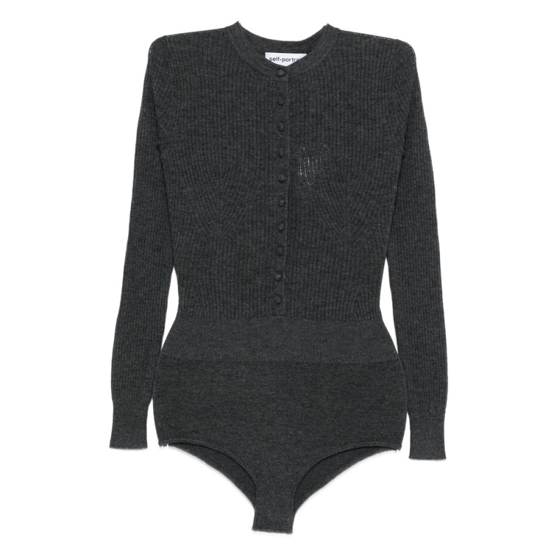 Self-portrait Ribbed-knit Bodysuit