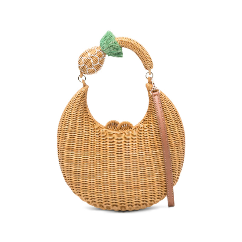 Serpui Pineapple-embellished Woven Clutch Bag