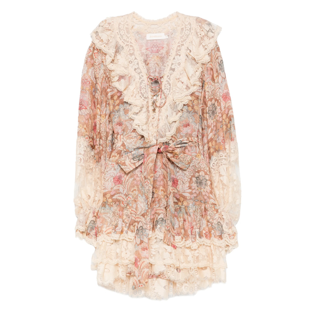 Zimmermann Lace Floral Mini Dress