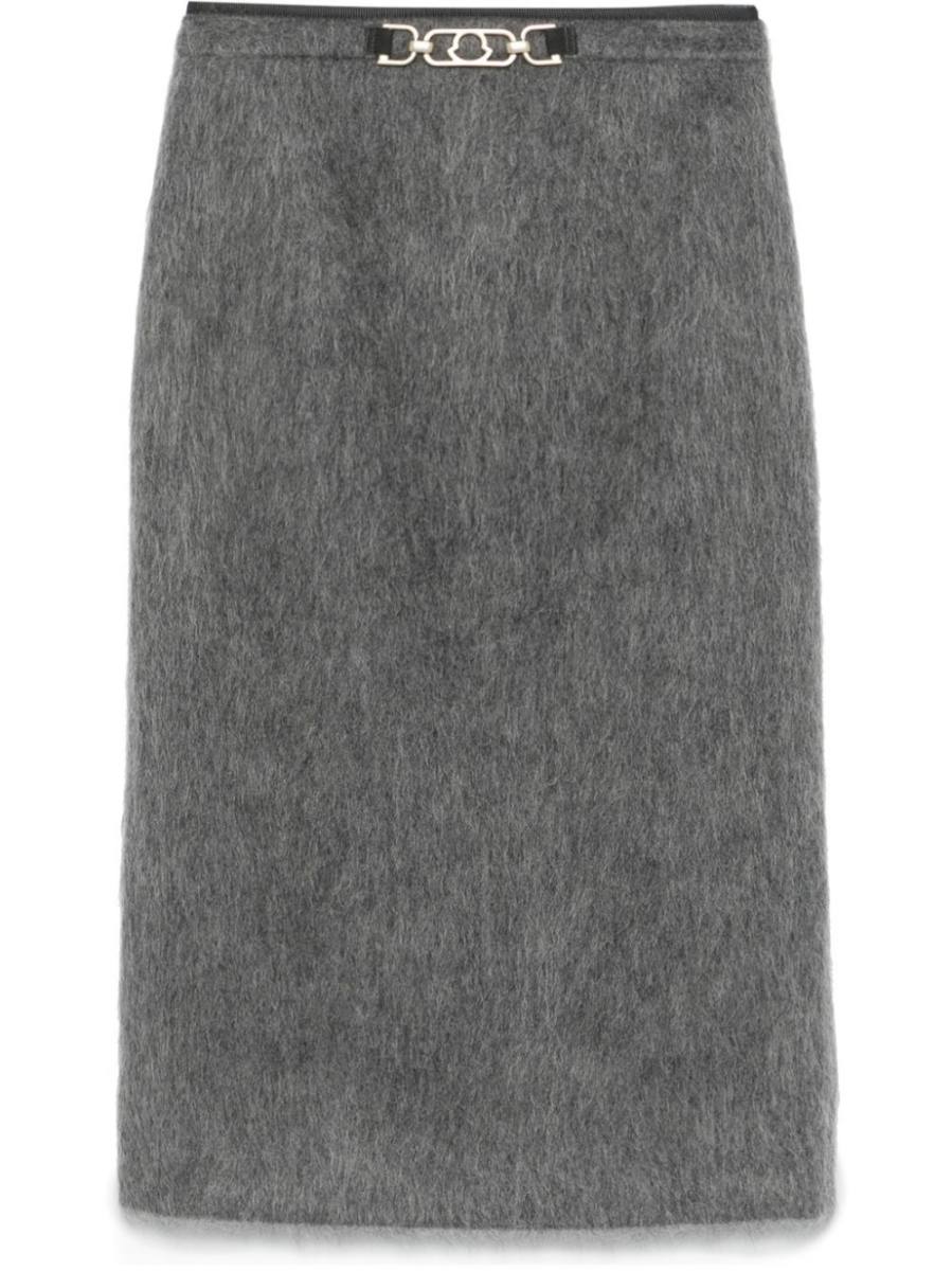 brushed-effect midi skirt