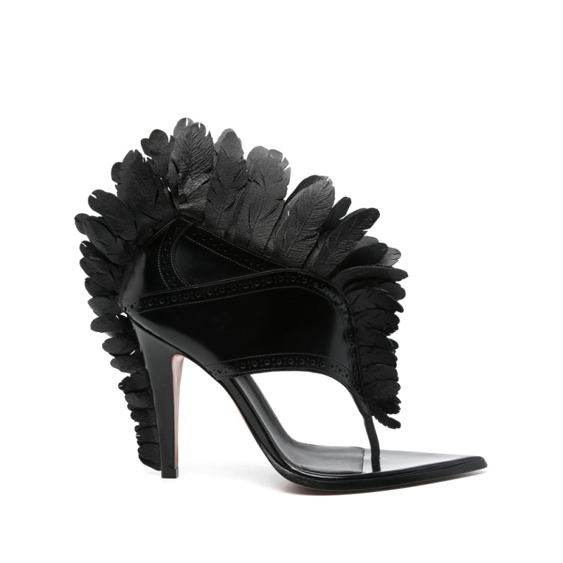 Alexander Mcqueen 110mm Feathered Sandals